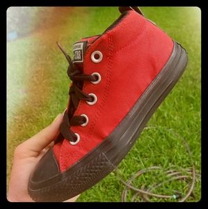 Red & black converse